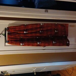 Snoopy Ho Ho Ho cranberry pajama pants size XL fake button front and a tie waist